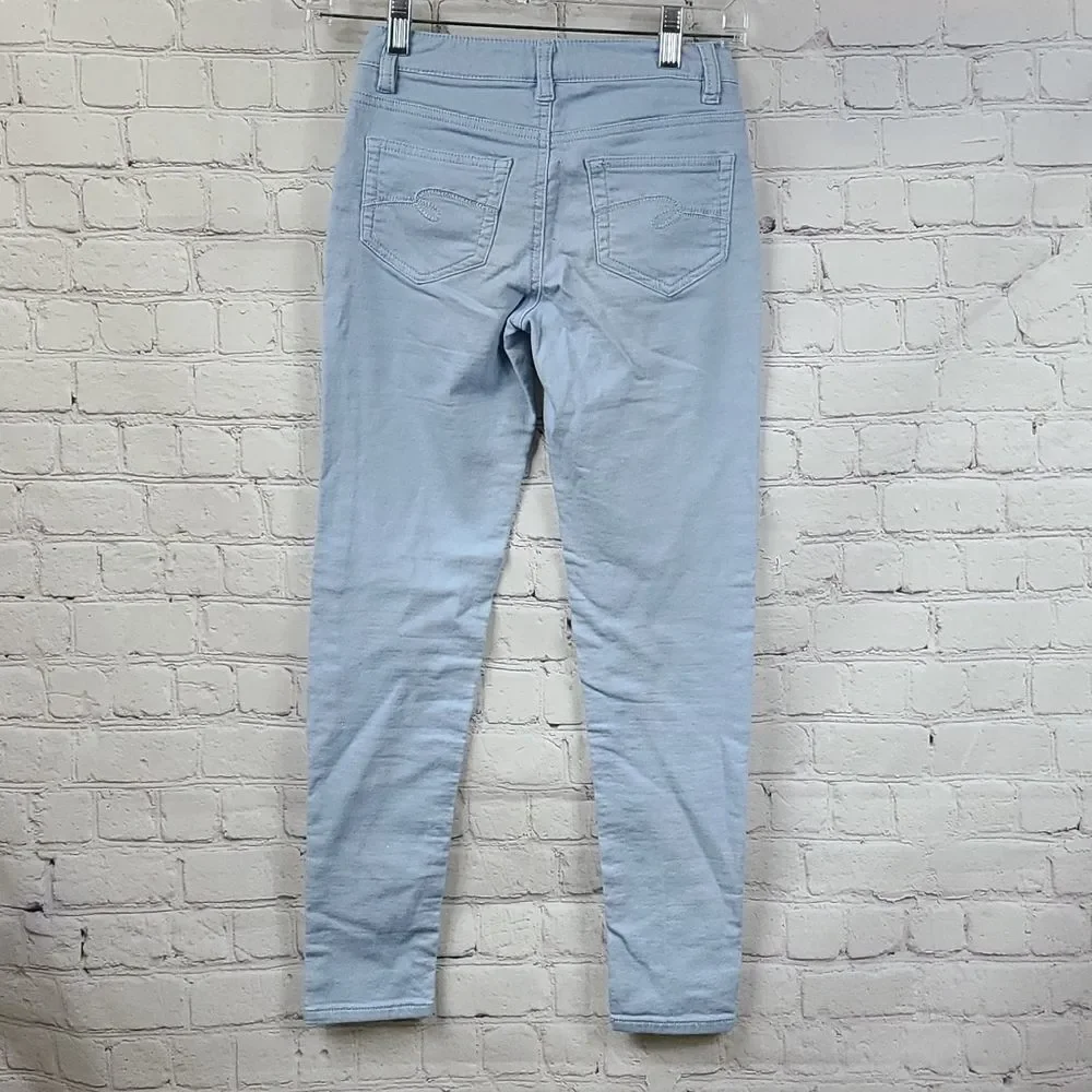 Justice Girls 12 Slim Jeggings Light Wash Pull On Skinny Jeans Stretch School
